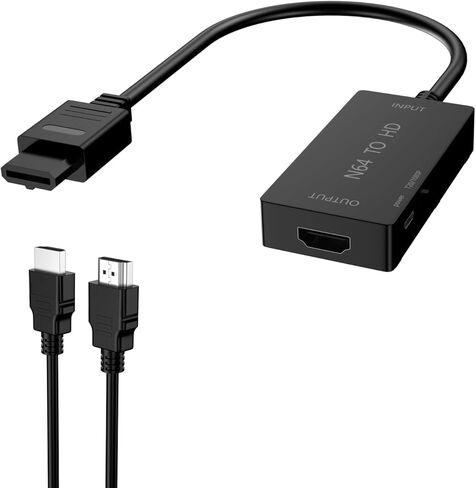 محول tesha N64 إلى HDMI، محول Gamecube HDMI، متوافق مع N64/SNES/SFC/Gamecube، التوصيل والتشغيل، مخرج HD 720P/1080P، يتضمن كابلات HDMI وUSB in Kuwait