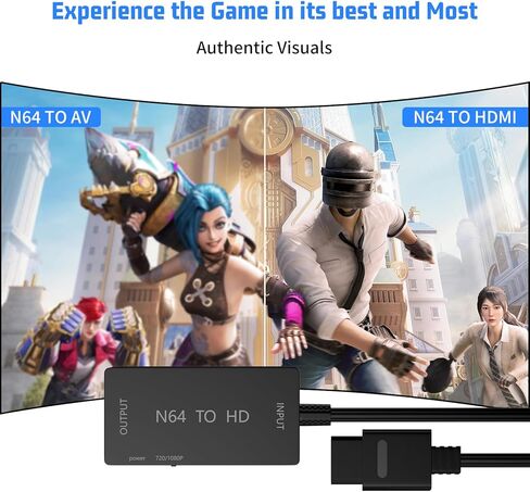 محول tesha N64 إلى HDMI، محول Gamecube HDMI، متوافق مع N64/SNES/SFC/Gamecube، التوصيل والتشغيل، مخرج HD 720P/1080P، يتضمن كابلات HDMI وUSB in Kuwait