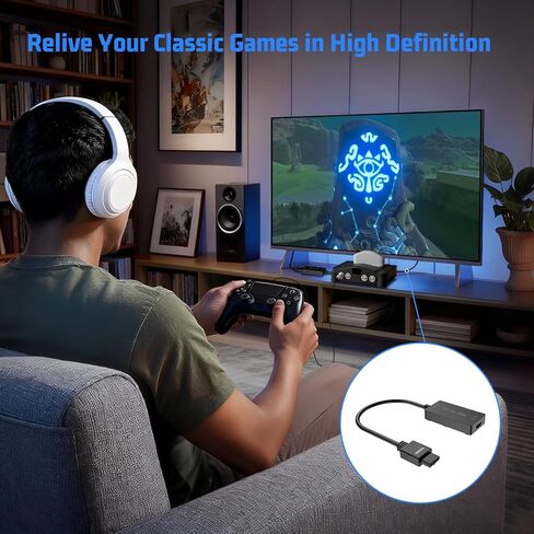 محول tesha N64 إلى HDMI، محول Gamecube HDMI، متوافق مع N64/SNES/SFC/Gamecube، التوصيل والتشغيل، مخرج HD 720P/1080P، يتضمن كابلات HDMI وUSB in Kuwait