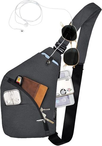 حقيبة OSOCE Crossbody Sling، حقيبة صدر مقاومة للماء ومضادة للسرقة، حقيبة نهارية بسيطة للركاب أثناء السفر والمشي لمسافات طويلة in Kuwait