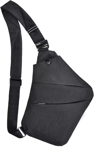 حقيبة OSOCE Crossbody Sling، حقيبة صدر مقاومة للماء ومضادة للسرقة، حقيبة نهارية بسيطة للركاب أثناء السفر والمشي لمسافات طويلة in Kuwait