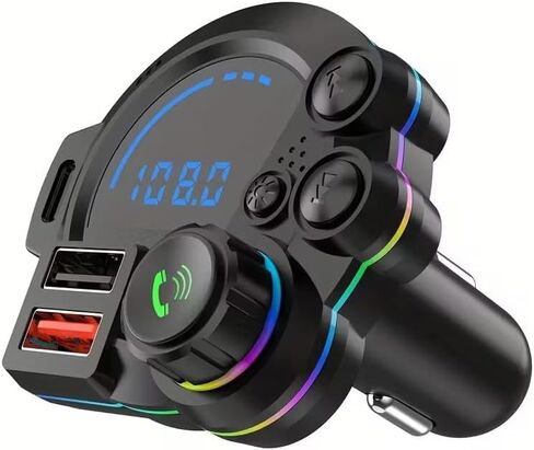 USB-C Bluetooth 5.4 Car Adapter — Wireless Music & Hands-Free Calls for Non-Bluetooth Cars, Easy FM Transmission, Plug & Play in Saudi Arabia