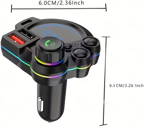 USB-C Bluetooth 5.4 Car Adapter — Wireless Music & Hands-Free Calls for Non-Bluetooth Cars, Easy FM Transmission, Plug & Play in Saudi Arabia