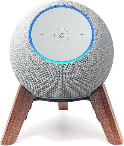 حامل خشبي حقيقي لـ Echo dot max (طراز جديد) تم إصداره عام 2025، ملحقات حامل ثلاثي القوائم على سطح المكتب لحماية الصوت المنقط للحصول على صوت أفضل، حامل خشبي ثابت وآمن لمكبر صوت Alexa (جوز) in Saudi Arabia