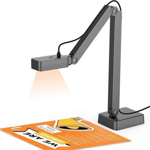 4K USB Document Camera for Teachers, 8MP Doc Cam with Auto Focus & Dual Mic, Foldable A3 Book Scanner & Visualizer Camera with LED Light, Plug & Play for Zoom, Classroom, Mac, Windows, Chromebook in Saudi Arabia