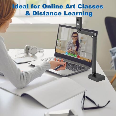 4K USB Document Camera for Teachers, 8MP Doc Cam with Auto Focus & Dual Mic, Foldable A3 Book Scanner & Visualizer Camera with LED Light, Plug & Play for Zoom, Classroom, Mac, Windows, Chromebook in Saudi Arabia