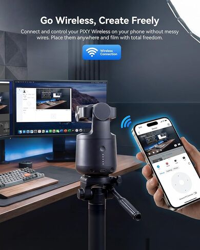 EMEET PIXY Wireless 4K Dual-Lens AI Tracking PTZ Streaming Camera with 1/2.55" Sensor, Gesture Control, Multi-Camera Live & Built-in 48kHz Mic, HDR, Live Streaming for YouTube, Facebook, Twitch in Saudi Arabia