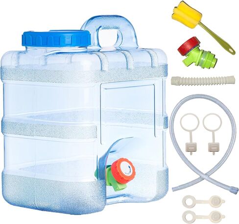 Water Container with Spigot, Camping Water Storage with Tap, Plastic Water Jug, Multifunction Water Tank for Outdoor, Hiking, Vehicle, Car, Emergency Stroage (1.32Gal) in Saudi Arabia