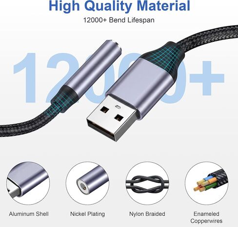 2 حزمة من محول صوت جاك USB إلى 3.5 مم، وبطاقة صوت خارجية، ومحول USB إلى Aux مدعوم بميكروفون متوافق مع سماعات الرأس والكمبيوتر المحمول والكمبيوتر الشخصي وLinux وPS4 وPS5 والمزيد من الأجهزة in Kuwait