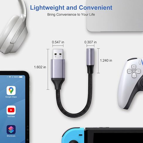 2 حزمة من محول صوت جاك USB إلى 3.5 مم، وبطاقة صوت خارجية، ومحول USB إلى Aux مدعوم بميكروفون متوافق مع سماعات الرأس والكمبيوتر المحمول والكمبيوتر الشخصي وLinux وPS4 وPS5 والمزيد من الأجهزة in Kuwait