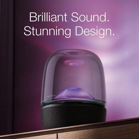Harman Kardon Aura Studio 5 - مكبر صوت منزلي يعمل بالبلوتوث - مجال صوت ثابت مع مكبر صوت ثلاثي الاتجاهات وإضاءة 360 درجة - بث الموسيقى واتصال Auracast متعدد السماعات in Kuwait