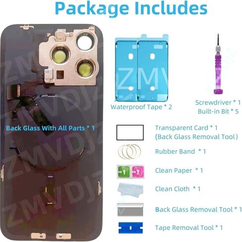 15 Pro Max Back Glass Replacement with Plate & Flex Cable and All Parts for iPhone 15pro Max Back Cover Glass (Blue Titanium, 6.7 Inch) + Waterproof Tape + Repair Tools (Blue Titanium) in Saudi Arabia