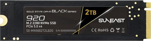 SUNEAST Black Series 2TB SSD Gen5، PCIe 5.0x4 NVMe M.2 2280 - قراءة تصل إلى 14800 ميجابايت/ثانية، كتابة 12800 ميجابايت/ثانية، محرك أقراص الحالة الصلبة للحوسبة عالية الأداء ومحطات عمل الألعاب والذكاء الاصطناعي in Kuwait