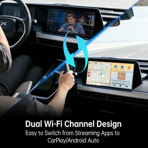 Magic Box 3.0 Max (ترقية 2026) - 3 في 1 CarPlay اللاسلكي ومحول Android Auto | دعم نتفليكس ويوتيوب وبرايم فيديو | 4G+32G، مخرج HDMI، محرك أقراص USB | للسيارات السلكية CarPlay in Kuwait