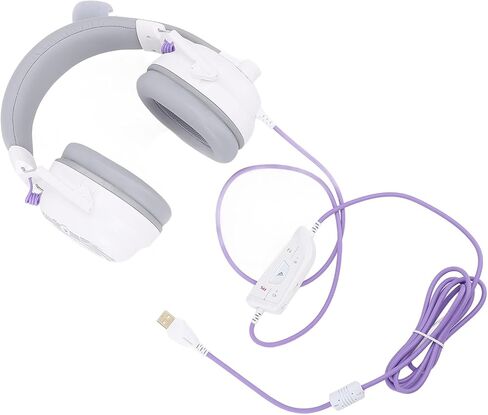 Gaming Headset, HiFi Surround Sound USB Headset Surround Sound ABS PC for Computer (White) in Saudi Arabia
