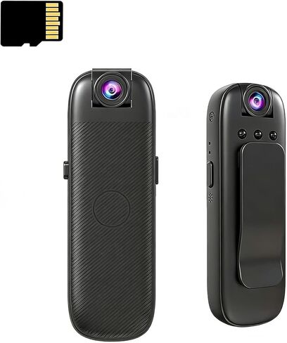 Portable Wearable Body Camera with Audio & Video Recording, Mini POV Cam with 16GB Card, Night Vision Body Worn Camcorder for Security Patrol, On‑the‑Go Recording for Travel & Daily Use (16GB) in Saudi Arabia