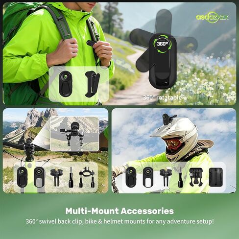 Mini Body Camera 1080P, 2026 Improved Design Action Camera with 0.85'' Display Screen, Motorcycle Helmet Cameras, Wearable Sports POV Camera, Video/Photo, 120° Wide-Angle, Multiple Accessories in Saudi Arabia