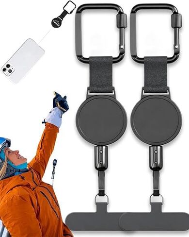 Anti-Theft Phone Lanyard, Retractable Phone Tether with Steel Cable, 27.5" Cord With Secure Locking Clip & 360° Anti-Tangle Design, For Iphone & Smartphones in Saudi Arabia