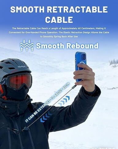 Anti-Theft Phone Lanyard, Retractable Phone Tether with Steel Cable, 27.5" Cord With Secure Locking Clip & 360° Anti-Tangle Design, For Iphone & Smartphones in Saudi Arabia