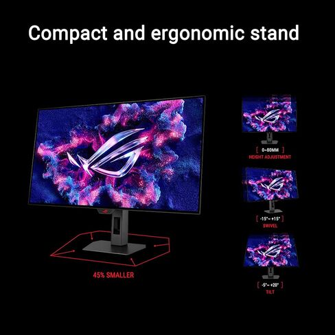 ASUS ROG Strix 32" 4K OLED Gaming Monitor (XG32UCWMG) - TrueBlack Glossy, Dual Mode(4K@240Hz, FHD@480Hz), 0.03ms, G-SYNC Compatible, Neo Proximity Sensor, USB-C, HDMI 2.1, 3 yr Warranty in Saudi Arabia