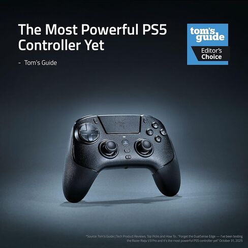 Razer Raiju V3 Pro Wireless Controller: Officially licensed for PlayStation, PS5, PC - Lag-free Esports Grade Performance - 6 Remappable Buttons - Customizable TMR Thumbsticks - Fast Triggers - Black in Saudi Arabia