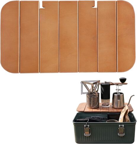 Wooden Table Compatible with Lunch Box 10qt Portable Outdoor Camping Picnicking Cafe Kit Accessories Mini Folding Meal Tables (7.3 x 13.6 x 0.4 Inch), Not Included Lunchbox in Saudi Arabia