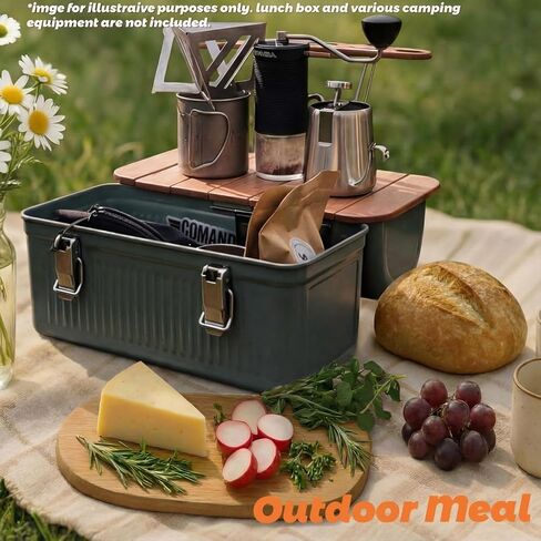 Wooden Table Compatible with Lunch Box 10qt Portable Outdoor Camping Picnicking Cafe Kit Accessories Mini Folding Meal Tables (7.3 x 13.6 x 0.4 Inch), Not Included Lunchbox in Saudi Arabia
