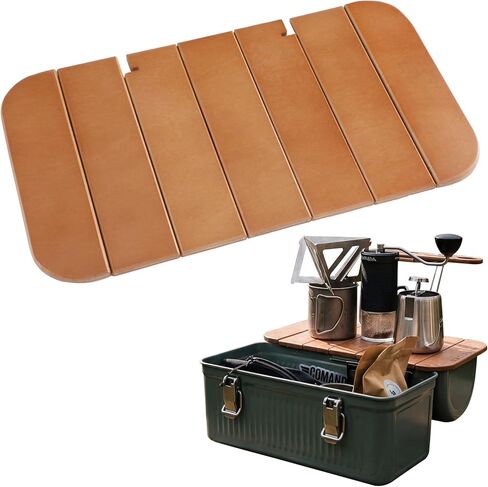 Wooden Table Compatible with Lunch Box 10qt Portable Outdoor Camping Picnicking Cafe Kit Accessories Mini Folding Meal Tables (7.3 x 13.6 x 0.4 Inch), Not Included Lunchbox in Saudi Arabia
