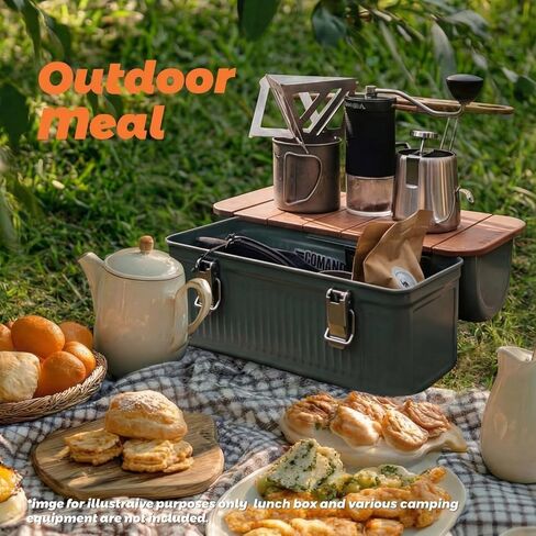 Wooden Table Compatible with Lunch Box 10qt Portable Outdoor Camping Picnicking Cafe Kit Accessories Mini Folding Meal Tables (7.3 x 13.6 x 0.4 Inch), Not Included Lunchbox in Saudi Arabia