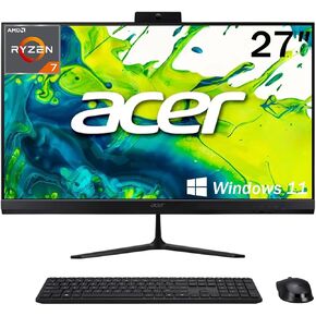 acer Aspire 27" All-in-One Desktop Computer • 8-core AMD Ryzen 7 5825U • 32GB RAM • 1TB SSD • Office 365 for The Web • HDMI + DisplayPort, Wi-Fi 6E • Wireless Keyboard & Mouse • Windows 11 in Saudi Arabia