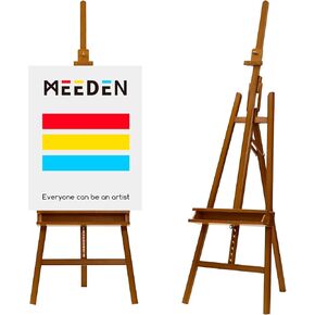 MEEDEN Walnut Large Painters Easel Adjustable Solid Beech Wood Artist Easel, Studio Easel for Adults with Brush Holder, Holds Canvas up to 48" in Kuwait
