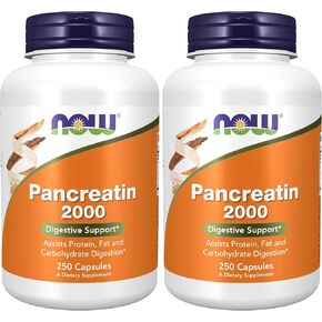 NOW Supplements, Pancreatin 10X 200 mg with naturally occurring Protease (Protein Digesting), Amylase (Carbohydrate Digesting), and Lipase (Fat Digesting) Enzymes, 100 Capsules in Saudi Arabia