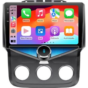 Dodge Ram 1500 Car Stereo for 2013 2014 2015 2016 2017 2018 Ram 1500 2500 3500 Manual AC, 9-Inch QLED Android 14 Radio, 4GB+64GB, Wireless CarPlay, Android Auto, GPS, Backup Camera in Kuwait