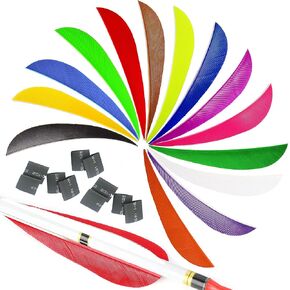 AMEYXGS 50 قطعة ريش السهم 3 "4" 5 "تركيا ريشة ريشة دوارات Rignt الجناح درع/قطرة شكل Fletches لسهم DIY in Kuwait