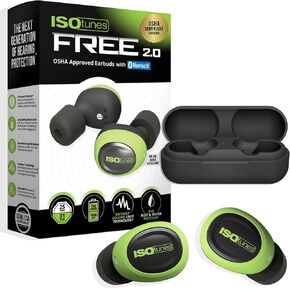 ISOtunes Free 2.0 Bluetooth Hearing Protection Earbuds - 25 dB NRR OSHA Approved Earbuds, Wireless Bluetooth Earplug Headphones for Work in Kuwait