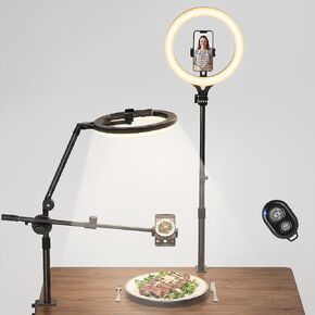 11" Ring Light with Stand, Featuring Overhead Phone Mount and Desk Ring Light with Phone Holder, Perfect for Phone Stand for Recording and Product Photography, Live Streaming YouTube TikTok in Saudi Arabia