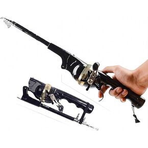 Telescopic Fishing Rod and Reel Combo, Integrated Anti-Tangle Spincast Reel with Pre-Spooled Line, Foldable Pocket Fishing Pole for Adults & Beginner, Compact Travel Gear for Camping, Hiking in Saudi Arabia