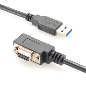 كابل محول تسلسلي DB9 أنثى إلى USB 2.0 بزاوية يمنى مع شريحة FTDI FT232RNL USB إلى RS232 COM محول منفذ DB9 رفيع للغاية لنظام التشغيل Windows XP/7/8/10/11/Vista Linux (4Pin Up، 1M/3.28FT) in Kuwait
