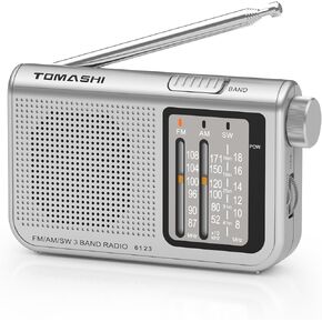 راديو ترانزستور محمول AM/FM/SW ثلاثي الموجات، هوائي تلسكوبي، مقبض ضبط كبير، مؤشر LED، يعمل بالبطارية، مقبس سماعة رأس 3.5 مم، راديو عتيق مدمج لكبار السن، المنزل، في الهواء الطلق، السفر in Kuwait
