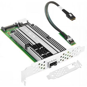 Vogzone M.2 إلى 25GbE SFP28 NIC، منفذ SFP28 فردي مع شريحة Mellanox ConnectX-4 Lx، M.2 + M Key + SFF-8087 مع كابل 35 سم (13.7 بوصة)، بطاقة شبكة 25 جيجابت تدعم RDMA in Kuwait