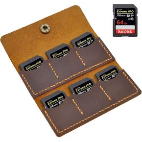 Personalized Leather SD Card Holder with 6 Card Slots, Leather SD Card Case, Crafted SD Card Wallet, Minimalist Design Memory Card Caddy,Photographer and Videographer Gift in Kuwait