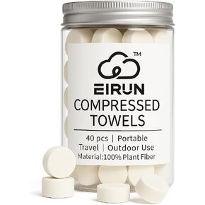 Compressed Towels, Disposable Travel Towels Expand with Water, Portable Coin Tissue for Camping, Hiking, Emergency, Soft Cotton Face & Body Wipes 40 Pcs (A) in Saudi Arabia
