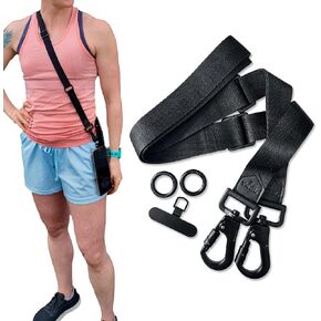 YAEL Halo Black Adjustable Cut-Resistant Anti-Theft Security Strap with Locking Clips for Phone, Camera, Bag, Wallet, Keys & More, Includes 2 Hinge Rings & Phone Case Insert in Saudi Arabia