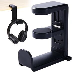 Headphone Stand for Desk - Clamp On Headset Holder with 360° Rotation & Cable Management - Universal Desktop Headphone Hanger Hook for All Headsets in Saudi Arabia