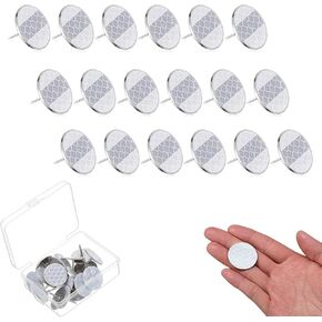 100 pcs Large Reflective Marking Trail Tacks Glow Bright Eyes Trail Markers Tacks Reflective Thumb Mark for Hunting, Hiking, Treestand and Camping (Silver) in Kuwait