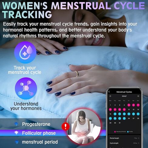 Smart Health Ring for Women & Men,Fitness Tracker Ring,with Heart Rate,Sleep,Blood Oxygen, BloodPressure,HRV & Cycles,IP68 Waterproof,iOS/Android, No Subscription.(Black,8) in Saudi Arabia