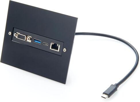 محور USB C مثبت على لوحة لولبية، محول متعدد المنافذ 4 في 1 مع VGA 1080P، جيجابت إيثرنت، 10 جيجابت في الثانية USB-C ومنافذ بيانات USB-A، لنظام التشغيل Windows، وmacOS، وLinux، وAndroid، وخزائن التحكم (0.3M) in Kuwait