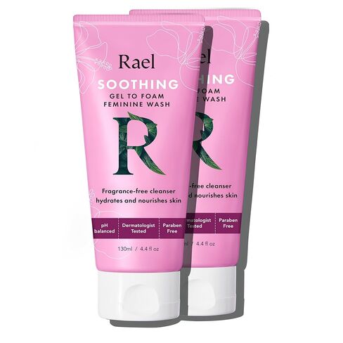 Rael Feminine Wash, Soothing Gel to Foam Wash - pH Balance Feminine Wash for Women, Intimate Wash Women, Clean Ingredients, All Skin Types, Vegan, Cruelty Free (4.4 Fl Oz, Pack of 2) in Saudi Arabia