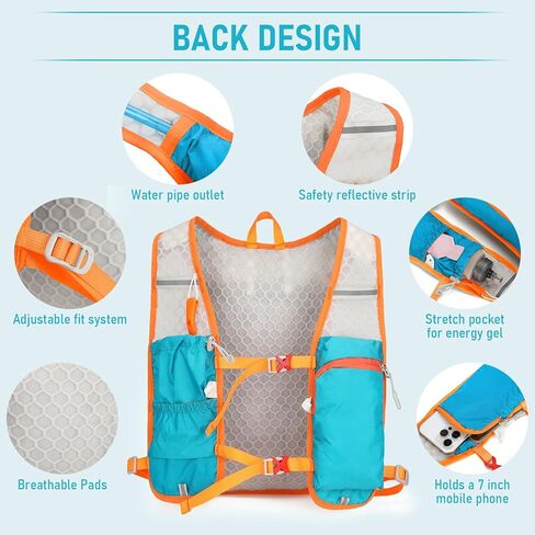 RYACO Lightweight Hydration Backpack, Running Backpack with 2L Water Bladder, Hiking Hydration Water Daypack for Cycling Rave for Men Women in Saudi Arabia