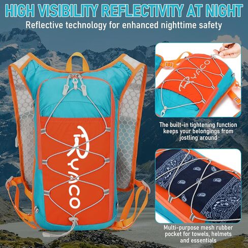 RYACO Lightweight Hydration Backpack, Running Backpack with 2L Water Bladder, Hiking Hydration Water Daypack for Cycling Rave for Men Women in Saudi Arabia